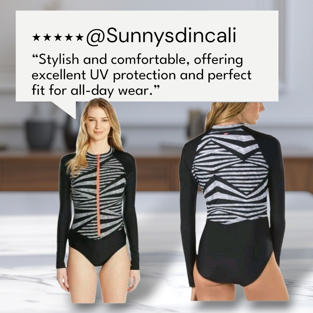 Speedo Women's Scuba Suit, Block the Burn UV Protection Swimsuit M
